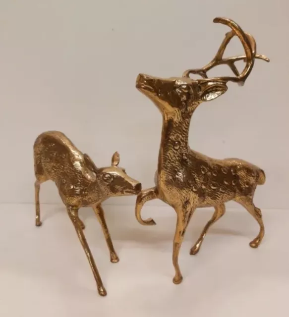 Pareja Ciervos En Bronce