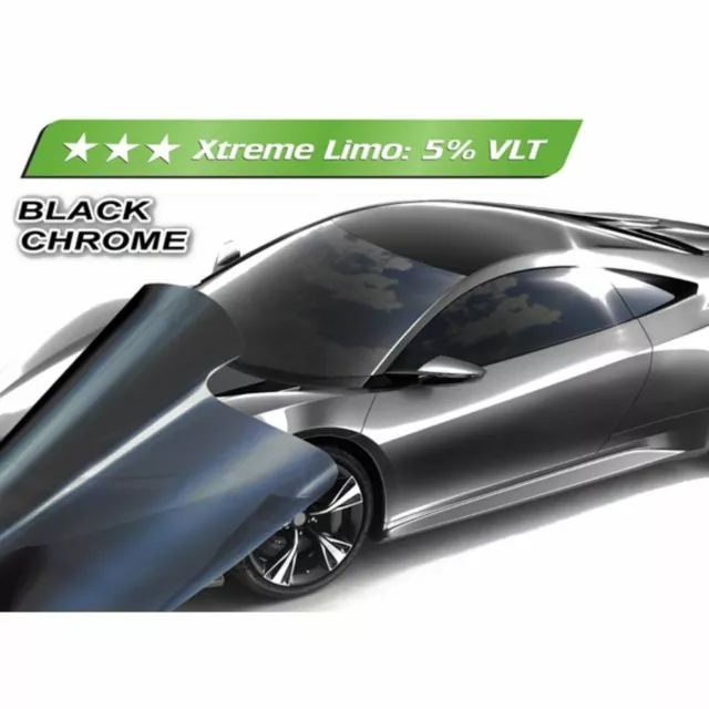Film Homologué Verre Voiture Store 5% Nexus 300x76 CM Noir Chrome