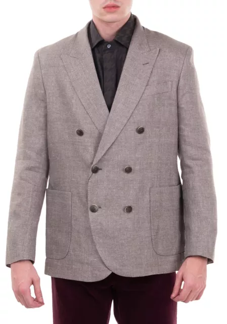 RRP €550 HACKETT Linen & Wool Blazer Jacket Size 40R / 50R / M Hopsack ...