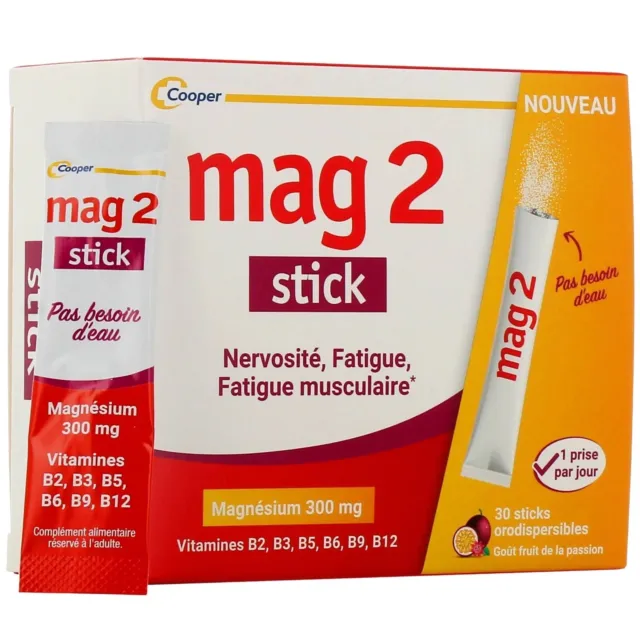 Magnésium Mag 2  Régulateur nerveux et musculaire 30 sticks
