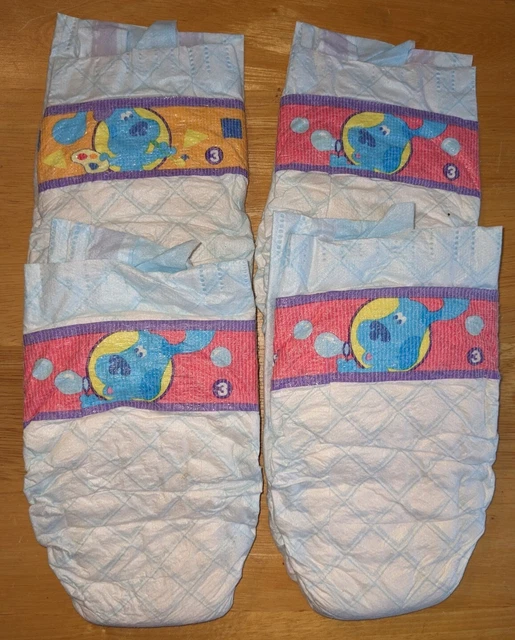 VINTAGE LUVS BLUES Clues Diapers Size 3 Diaper ***4 Count*** £28.27