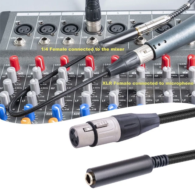 Flexible XLR Female to 1/4 Inch TRS Female Converter Enhanced Sound Quality