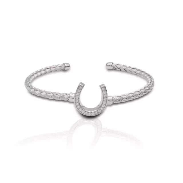 Kelly Herd Italian Weave Horseshoe Bracelet - Sterling Silver