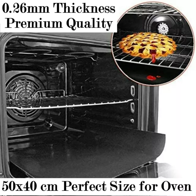 2 Heavy Duty Teflon Oven Liner Protector Sheet Mat Non Stick Reusable Cooker BBQ