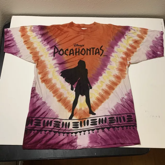 Vintage Walt Disney Pocahontas All Over Movie Promo T-Shirt XL Single Stitch