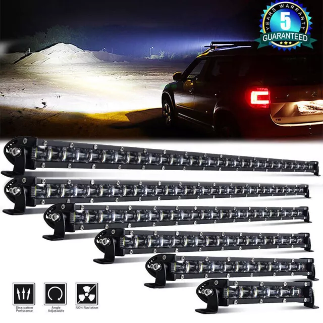 6D 20/22/26/32/38/42/44/50/52" LED Work Light Bar Flood Spot Driving Truck SUV