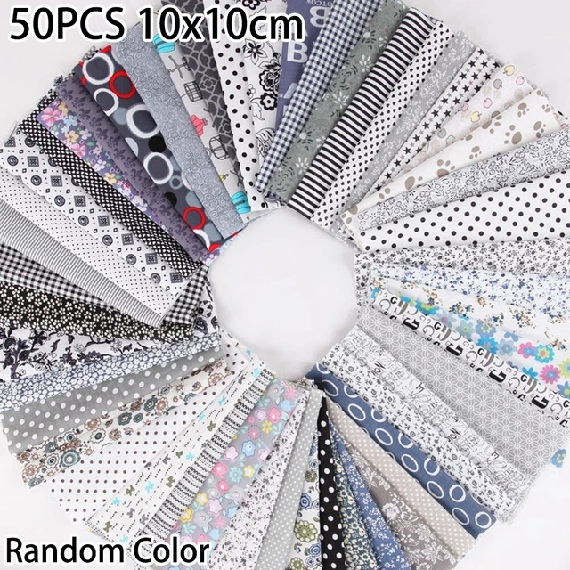 50 Pièces Tissu Coton Assorti 10CMx10CM Matelassage Haute Qualité Neuf