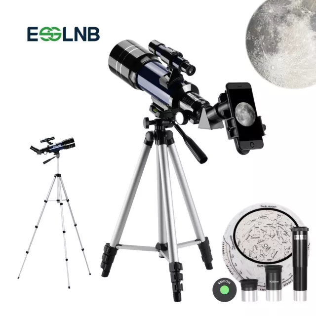 ESSLNB 180X Teleskop Astronomie Refraktor 3X Barlow-Linse Mit Stativ 70mm