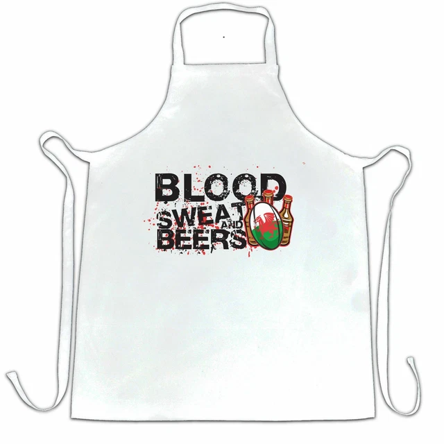 Grembiule da rugby Supporters Wales sangue, sudore e birra