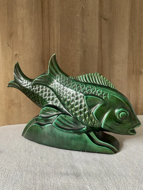 KERALOUVE LALOUVIERE, Grand vase méplat style art déco en