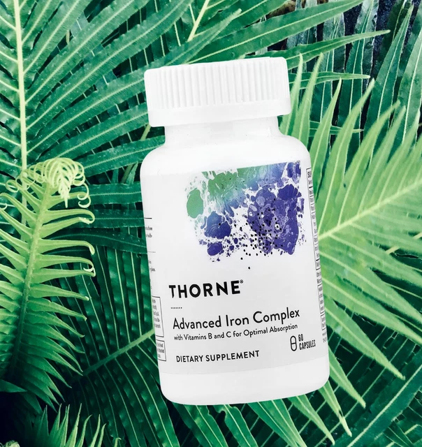 THORNE ADVANCED IRON Complex (Formerly Ferrasorb) Elemental Iron Folate ...