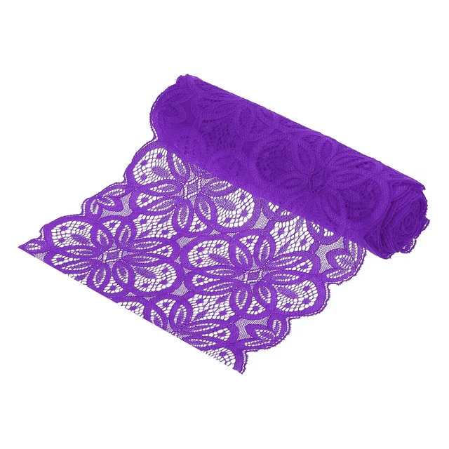 Lace Ribbon 10 Yards 7 Inch Lace Flower Trim Dark Purple