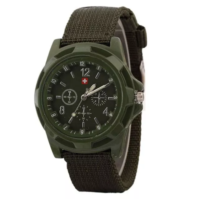 Watches Men Solider Military Army Green Dial Army Sport Style Quartz Wristwatch