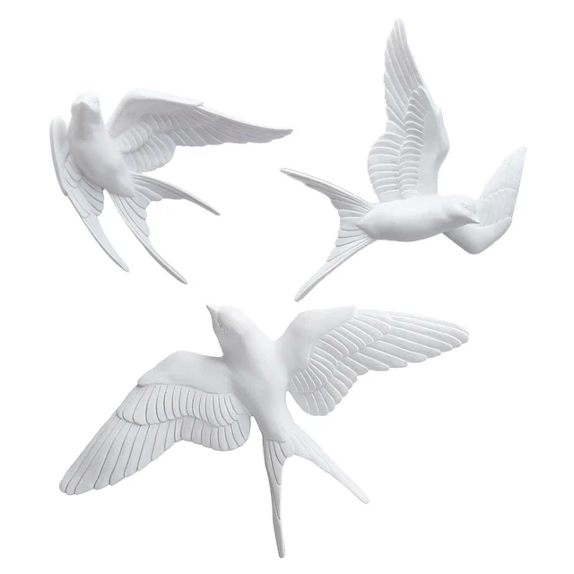 Kunstharz, Vögel, Schwalben, Wanddekoration – 3D-Spatz, kreative Wandkunst