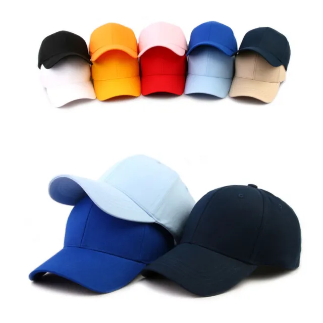 Unisex Mens Womens One Color Plain Blank Baseball Cap Adjustable Trucker Hats