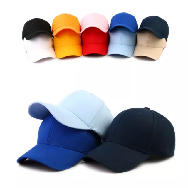 Unisex Mens Womens One Color Plain Blank Baseball Cap Adjustable Trucker Hats