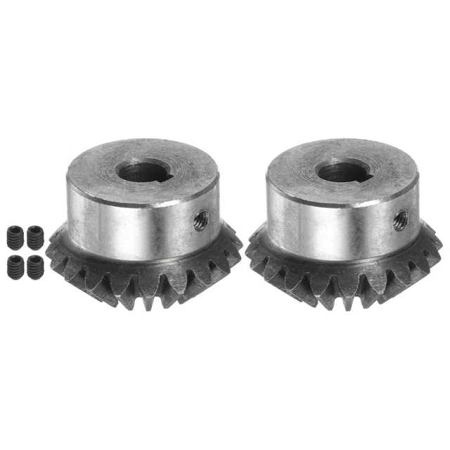2pcs Bevel Gears 2M 20 Teeth 10mm Shaft Hole Tapered Bevel Pinion Gear