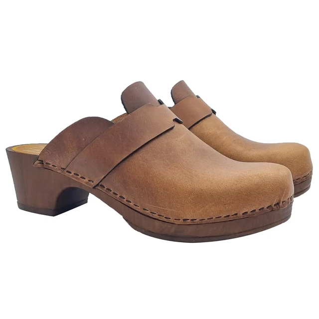 Mule Suédois Cuir Marron Avec Talon 4,5 - Made IN Italy - MY207 MARRONE