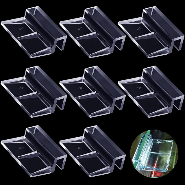 8 PCS Aquarium Glass Cover Clip, Clear Acrylic Support Holder, Aquarium Lid Clip
