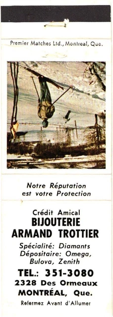 Montreal Canada Armand Trottier Jewelry Store Diamonds Vintage Matchbook Cover