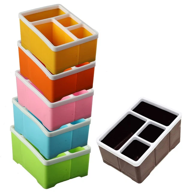 Soporte de control remoto 4 compartimentos organizador soporte estante estuche de almacenamiento