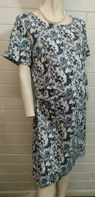 NWT PINK BLUSH MATERNITY DRESS Size 1X Floral print Short Sleeve ruched side NWT