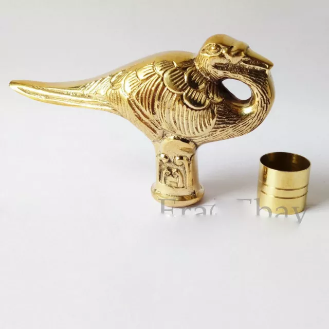 Golden Brass Victorian Bird head Handle for Shaft Walking Stick Cane Solid gift