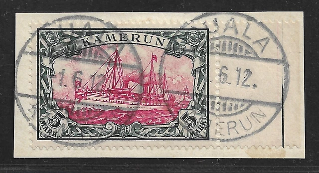 Kamerun Minr. 19 Seitenrand ° Duala 1.6.12 Luxus Briefstück 2x sign.  Mi.: 600 €