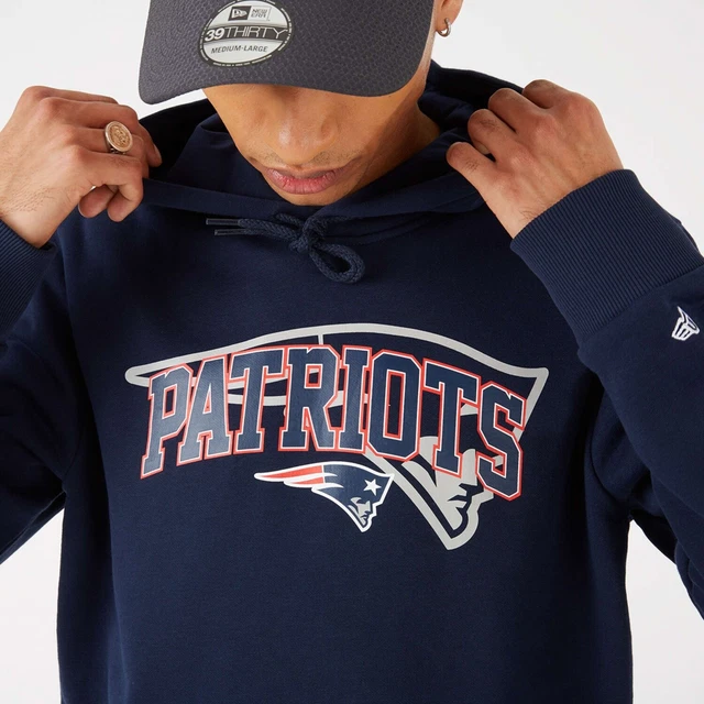 New Era - NFL New England Patriots Team Ombra Po: Felpa con Cappuccio - Blu 2