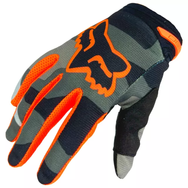 Fox 180 Bnkr Motocross Vélo Électrique MX Enfants Gant Gants Gris Camouflage Yxs