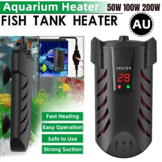 50-200W Aquarium Water Heater Aqua Fish Tank LED Digital Thermosafe Submersible