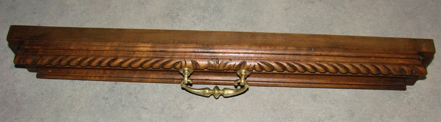French Antique Large Hand Carved Architectural Drawer Front/Panel Solid Walnut 10