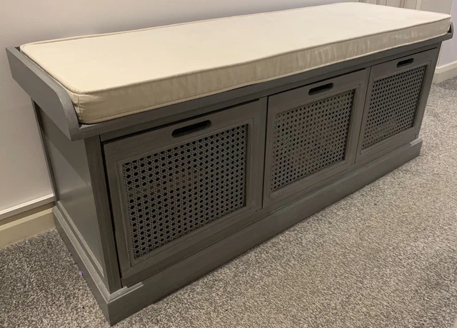 Lucy cane grey clearance storage bench