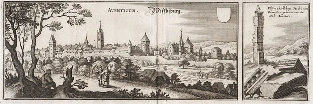 Avenches Broye-Vully Vaud Svizzera Incisione Merian 1650