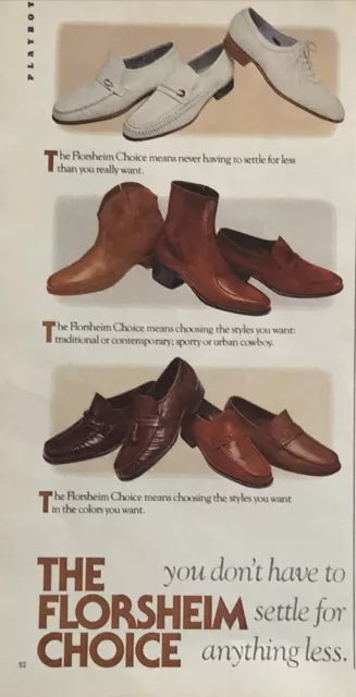 1981 Florsheim Shoes VTG 1980s 80s PRINT AD Choice - Don’t Have Settle For Less