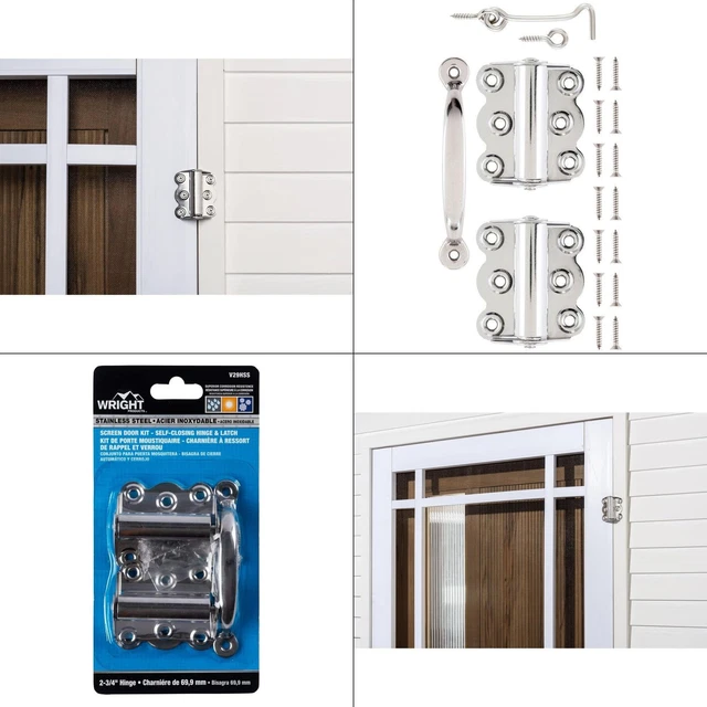 WOOD SCREEN HARDWARE Stainless Steel Self Closing Hinge And Latch Kit