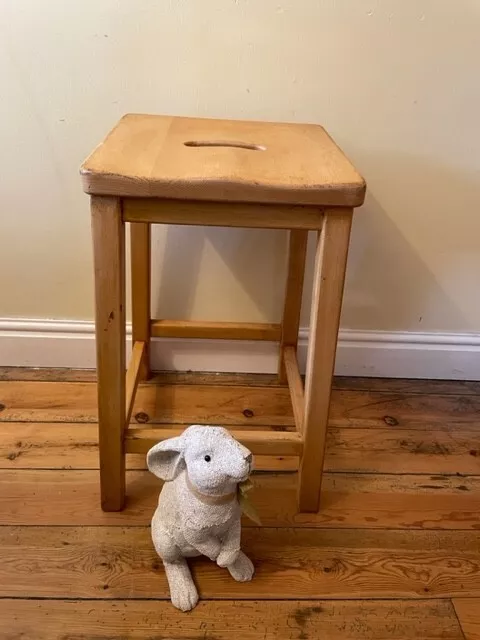 Mid Century Laboratory School Beech Stool