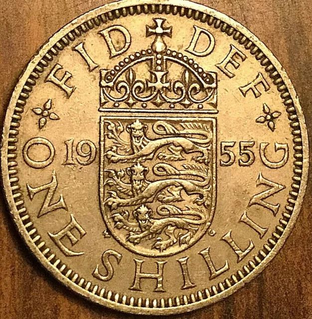 1955 Uk Gb Great Britain Shilling