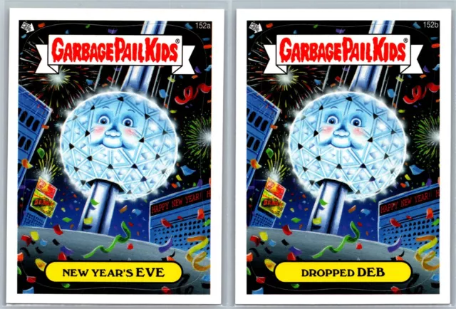 NYC New Years Eve Ball Drop Garbage Pail Kids GPK Spoof 2 Card Set