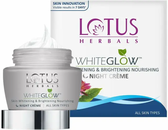 Lotus Herbals White Glow Skin Whitening &Brightening Nourishing Night Cr�me 60g_