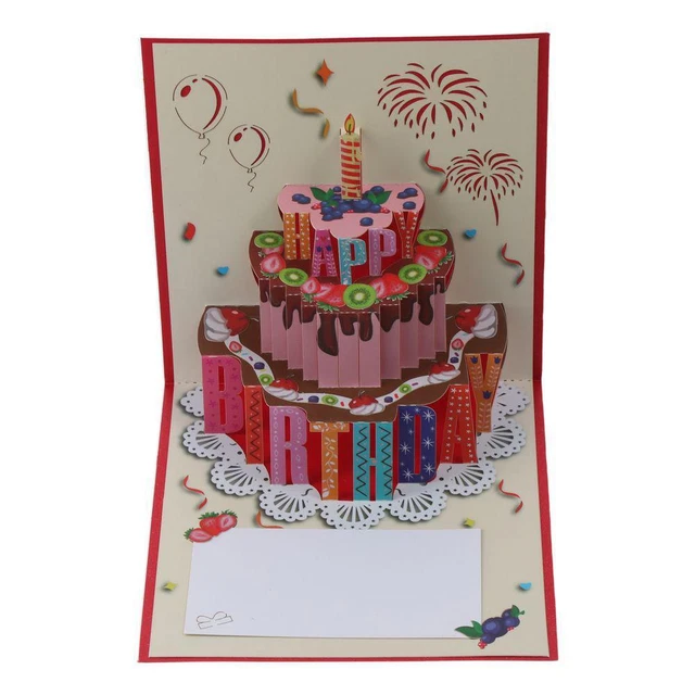 PATIKIL 21 Anni Cartolina di Compleanno a Sorpresa con Biglietto Regalo Divertente Buon 3D Dolce Cartolina Auguri Busta per Regalo Donne, Argento Nero