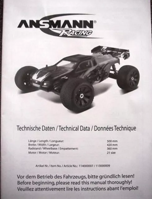 New Ansmann Terrier 2 Instructions / Build Manual