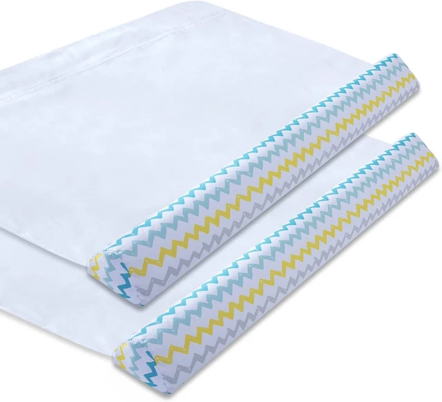 Bed Rail for Toddlers 2-Pack, CPSIA Certified - 49x 24 x 8 inches, Blue White
