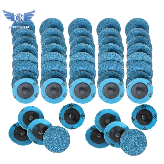 2" 36 Grit Zirconia Roll Lock Die Grinder Sanding Grinding Disc Quick Change New