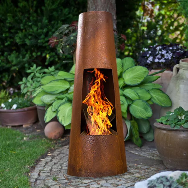 Four de Terrasse Pilier de Feu Extérieur Barbecue Panier Cheminée dans le Jardin