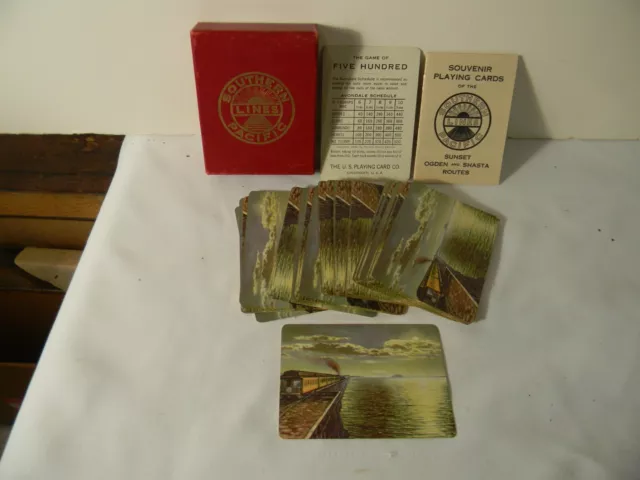 Vintage Southern Pacific Train Lines Souvenir Playing Cards Real Nice Complete
