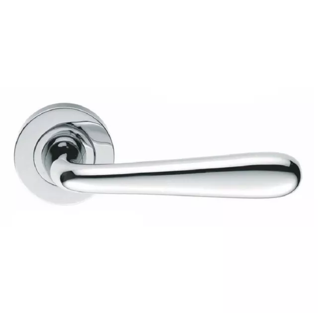 Door Handles Polished Chrome Modern MARINA PEARL STYLE LEVER ON ROSE Handle