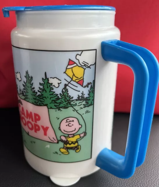 peanuts knotts camp snoopy whirley travel cup charlie brown