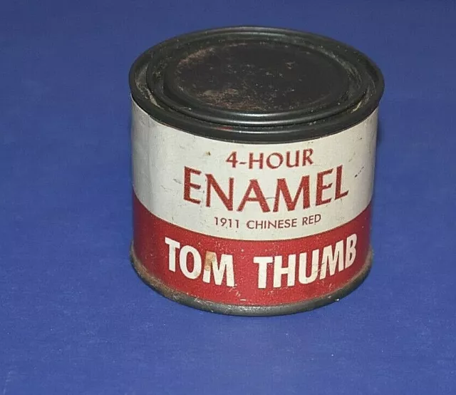 Vintage 3.65 Oz Tom Thumb Paint Tin Can Chicago Paints Full Never Opened