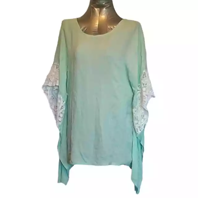 Lucky & Coco Size Medim Seaglass Green Tunic Top / Swim Cover